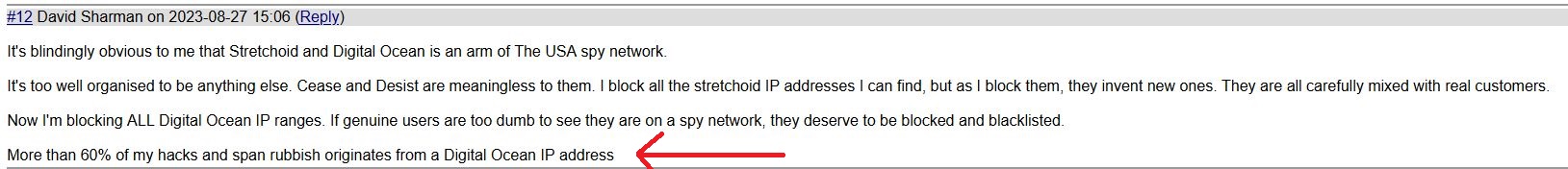 Posting Hacking Versuche über AS14061 DigitalOcean